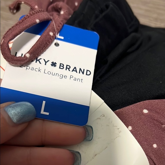 Brand 2-Pack Straight Leg Lounge Pants - Black and maroon with dots - Picture 6 of 6